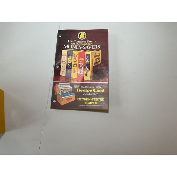 Vintage Kitchen Tested Recipes Recipe Box Card‎ Holder Divider Tabs Yellow - Picture 6 of 8